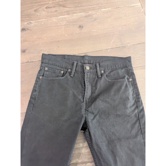 Levis Mens 510 Skinny Fit Black Stretch Denim Jeans Size 32 x 29 frayed hem - Picture 2 of 5